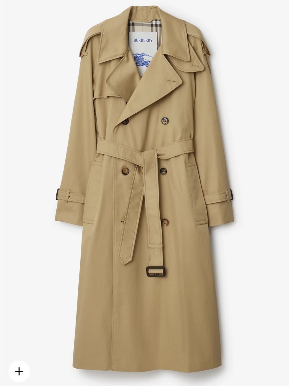 NEW Burberry Double-Breasted Long Castleford Trench Coat in Beige Cotton 6